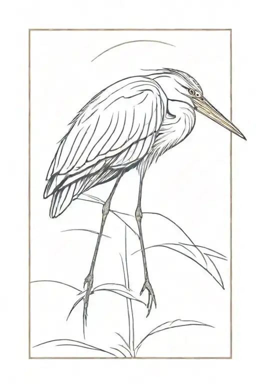 Blue Heron tattoo design idea