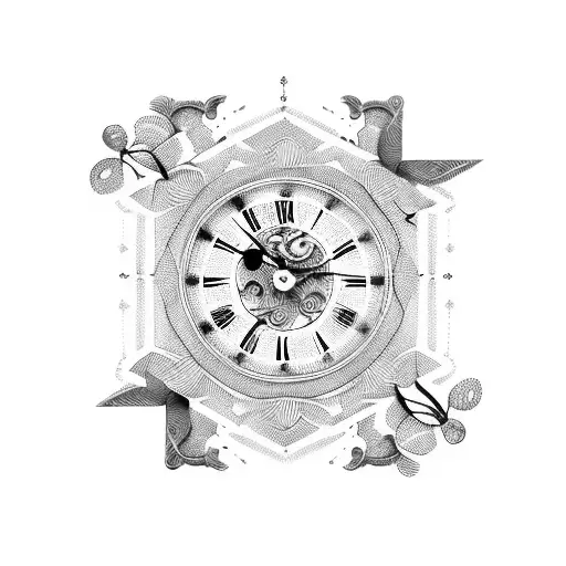 antique Clock tattoo design idea