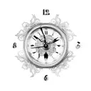 antique Clock tattoo design idea
