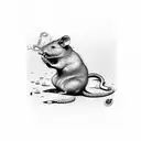 rat in jeans on beans tattoo design idea