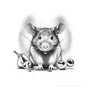 rat in jeans on beans tattoo design idea