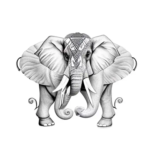 hamasa elephant pagan tattoo design idea