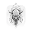 Demon Who cry  tattoo design idea