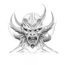 Demon Who cry  tattoo design idea