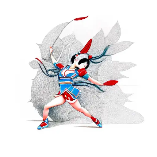 sexy asian Cheerleader  tattoo design idea