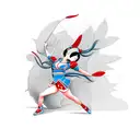 sexy asian Cheerleader  tattoo design idea