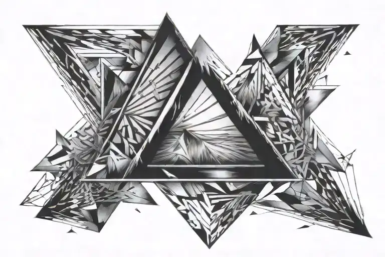 Chloe IX.XXI.MMXXI Mason VI.XIV.MMXXIII Earth Wind and Fire Triangles  tattoo design idea