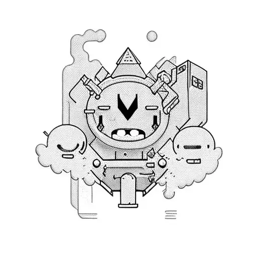 bmo from adventure time cartoon tattoo design idea