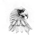 An intricate dotwork design of a raven perched on a vslknut symbol tattoo design idea