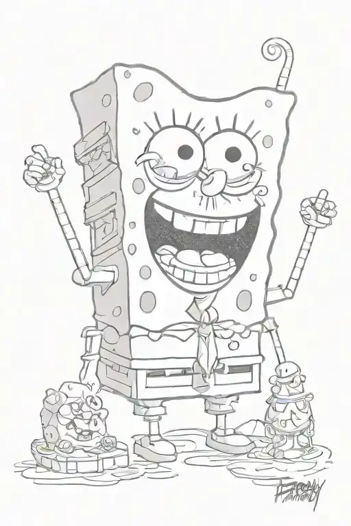Jason Freeny SpongeBob SquarePants tattoo design idea