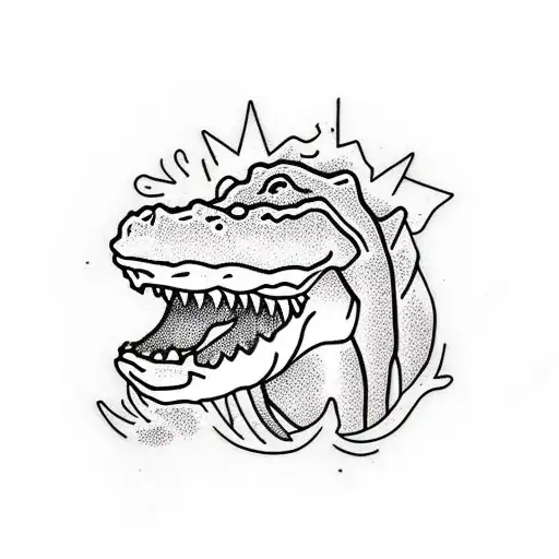 alligator, hippie, marijuana,  tattoo design idea