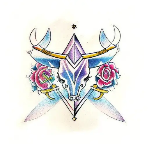 Sagittarius and Taurus animal bicep tattoo tattoo design idea