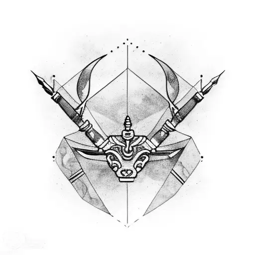 Sagittarius and Taurus animal bicep tattoo tattoo design idea