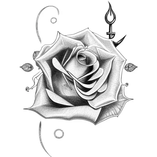 Rose, anchor, butterfly  tattoo design idea