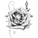 Rose, anchor, butterfly  tattoo design idea