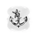  anchor, butterfly tattoo design idea