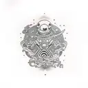 space monster tattoo design idea