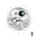 space monster tattoo design idea