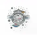 space monster tattoo design idea