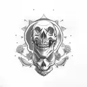 jester skull smile now cry later tattoo design idea