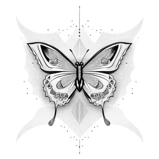 butterfly horizontal  tattoo design idea
