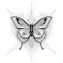butterfly horizontal  tattoo design idea