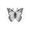butterfly horizontal  tattoo design idea