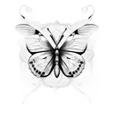 butterfly horizontal  tattoo design idea