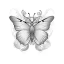 butterfly horizontal  tattoo design idea