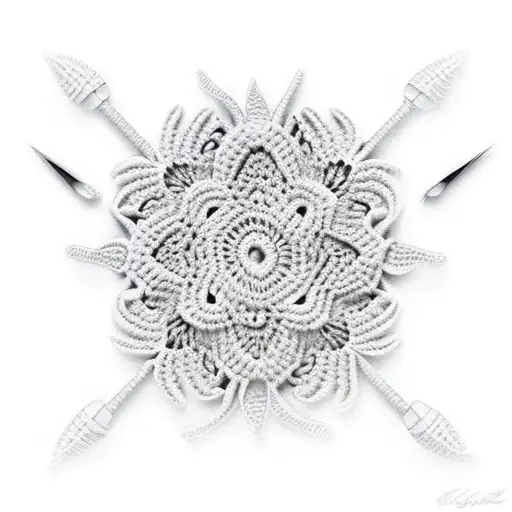 crochet hook tattoo design idea