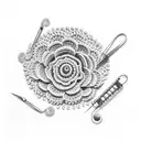 crochet hook tattoo design idea