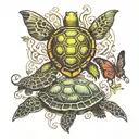 turtles butterflies ornate designs inspired tattoo design idea