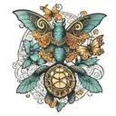 turtles butterflies ornate designs inspired tattoo design idea