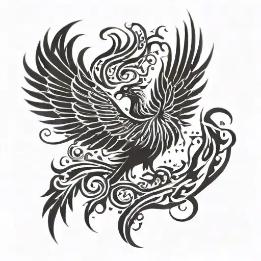 phoenix rising from the ashes tattoo design idea