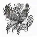 phoenix rising from the ashes tattoo design idea