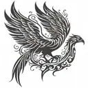 phoenix rising from the ashes tattoo design idea