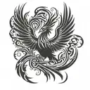 phoenix rising from the ashes tattoo design idea