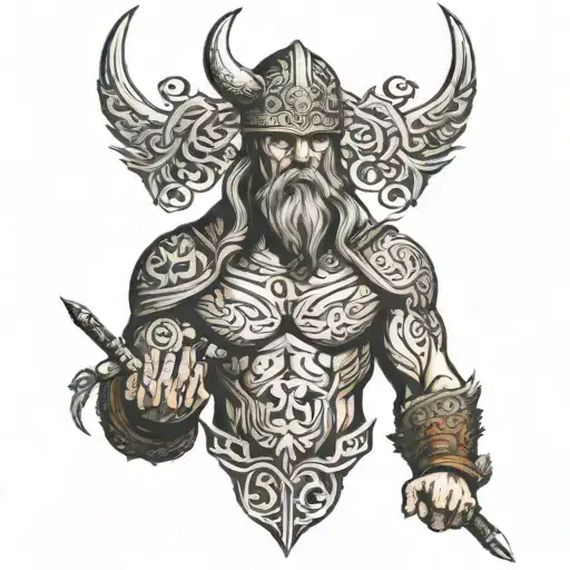viking writing tattoo design idea