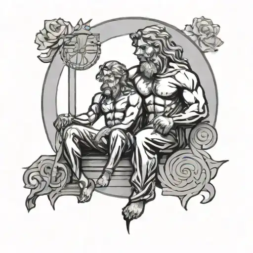 father is libra zodiac with son leo zodiac tattoo design idea