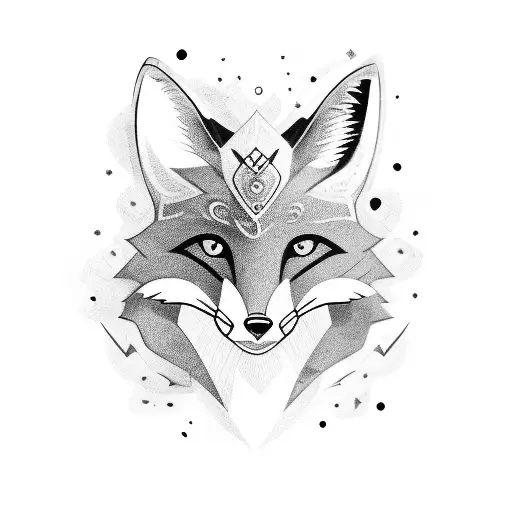 A fierce and majestic fox with a mischievous expression wearing a Cruzeiro Esporte Clube jersey tattoo design idea