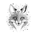 A fierce and majestic fox with a mischievous expression wearing a Cruzeiro Esporte Clube jersey tattoo design idea