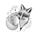 A fierce and majestic fox with a mischievous expression wearing a Cruzeiro Esporte Clube jersey tattoo design idea