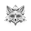 A fierce and majestic fox with a mischievous expression wearing a Cruzeiro Esporte Clube jersey tattoo design idea