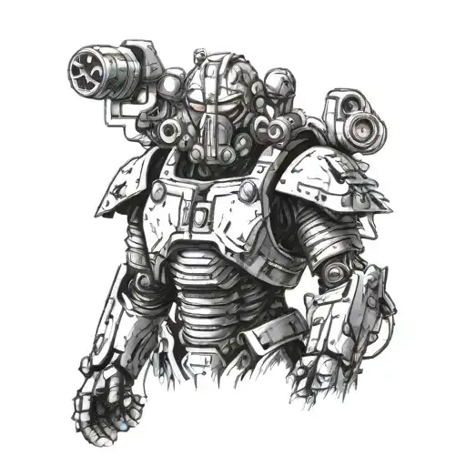 fallout power armor tattoo design idea