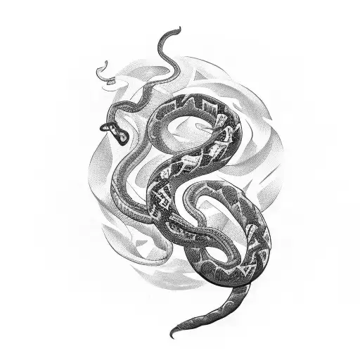 A boxing glove with a serpent wrapped around it tattoo design idea