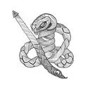 A boxing glove with a serpent wrapped around it tattoo design idea