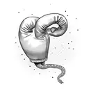 A boxing glove with a serpent wrapped around it tattoo design idea