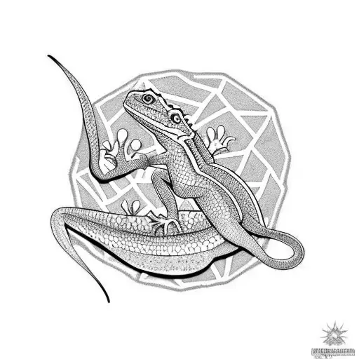 Traditional Gecko Tattoo Design – Tattoos Wizard Designs