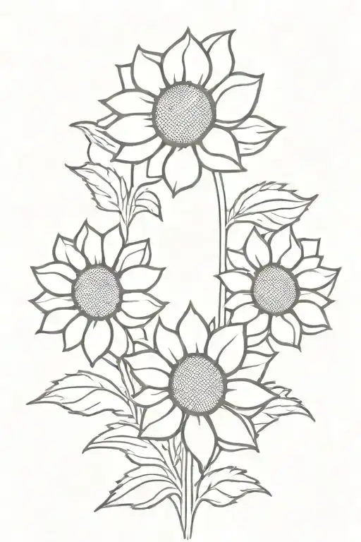 Sunflowers with canada flag tattoo design idea