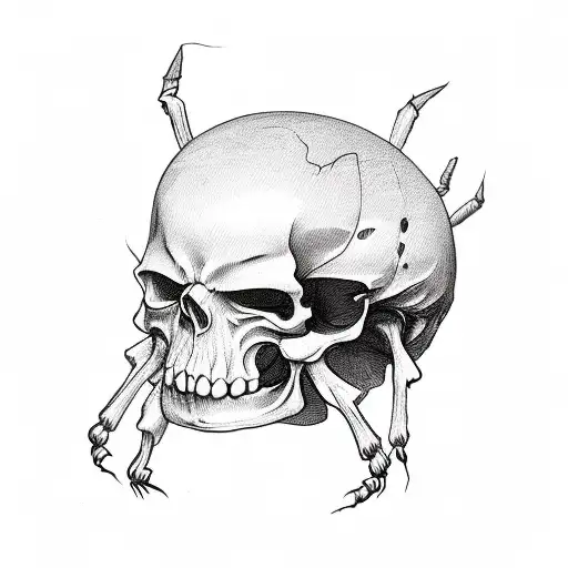 Spider, scull tattoo design idea